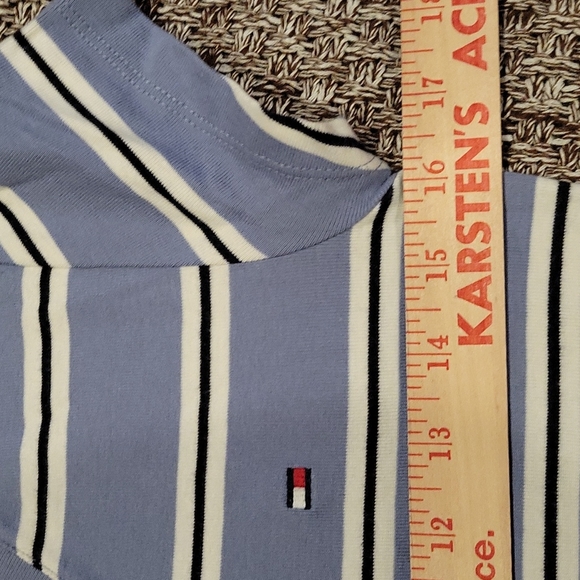 Tommy Hilfiger Ladies Blue Striped Cotton Tshirt Size Medium - Picture 6 of 6